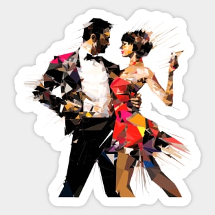 Dancing Couple Dance Performance Abstract Sticker